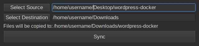 A screenshot of a clean, modern GUI application for rsync, showing a user-friendly interface for managing file backups and synchronizations.
